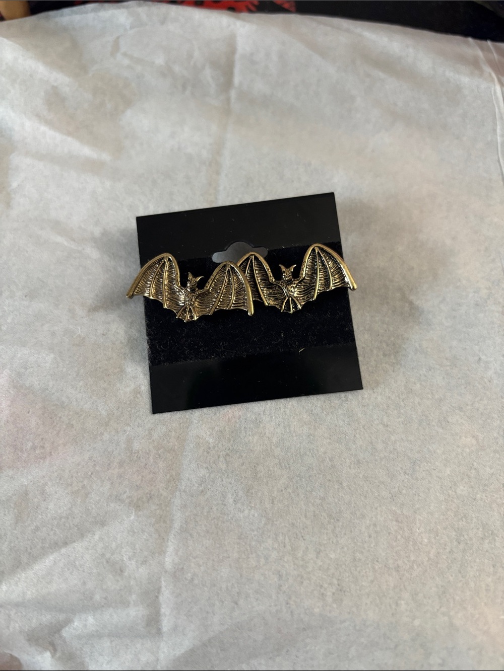 Gold Bat Earrings